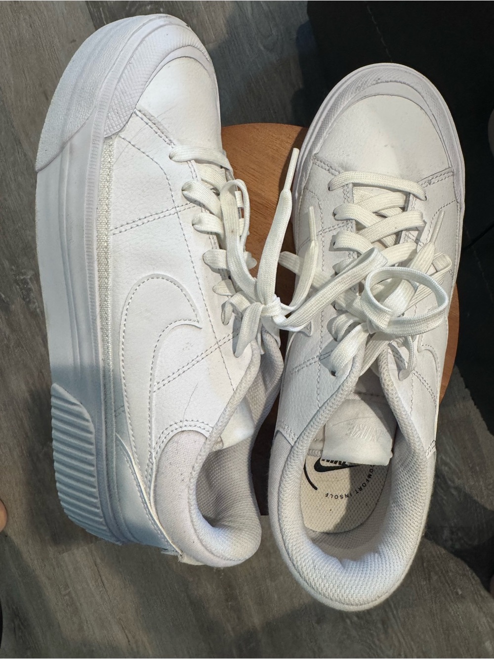 Nike Women’s White Platform Leather Sneakers